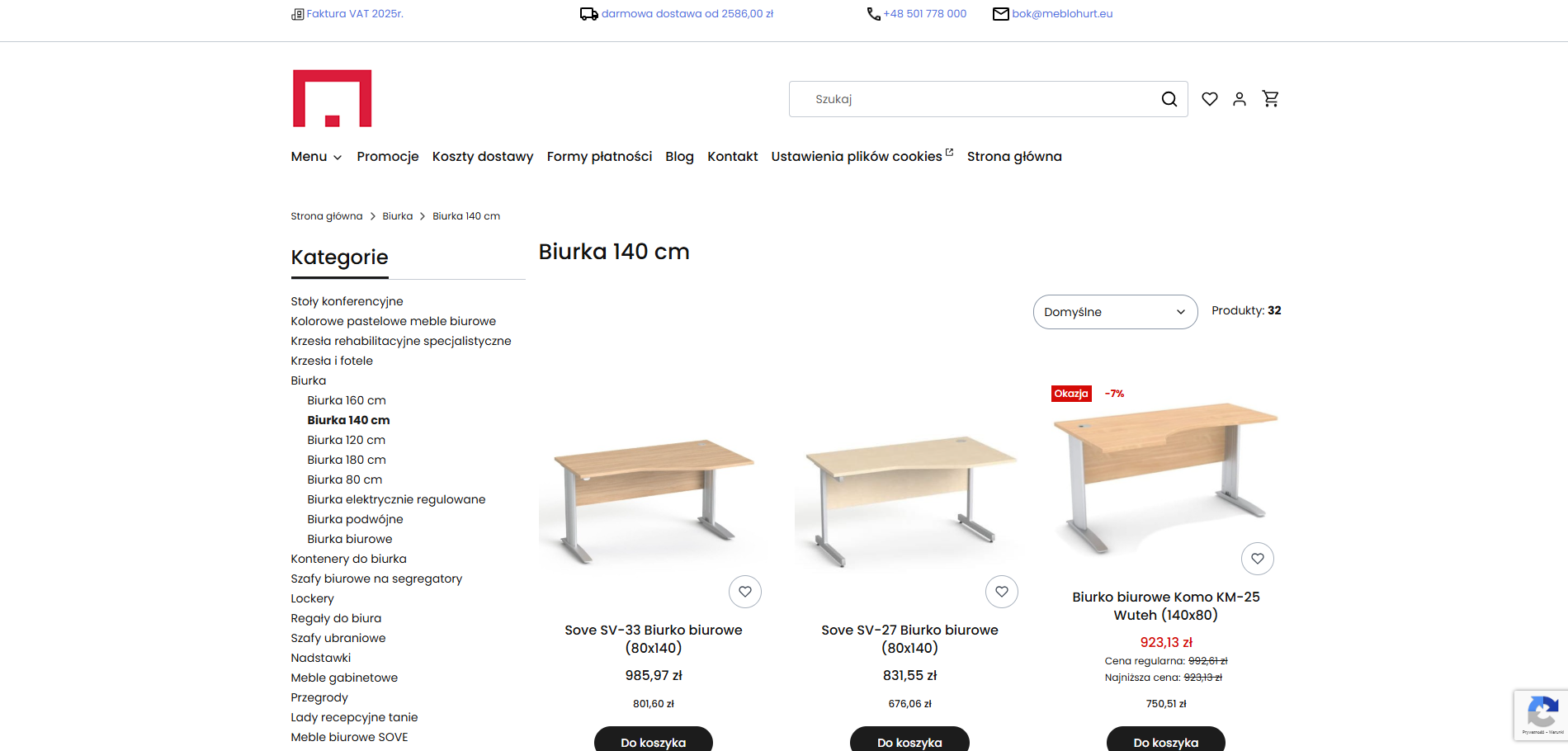 Biurka 140 cm – kompromis między przestrzenią a funkcjonalnością